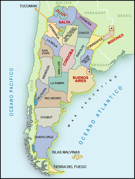 Tucumán se ubica en el Noroeste de Argentina